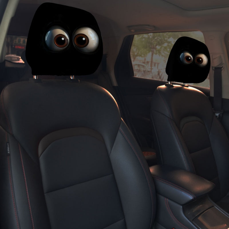 😆 Funny Cartoon Car Headrest Covers – 2PCS Universal Fit 🚗