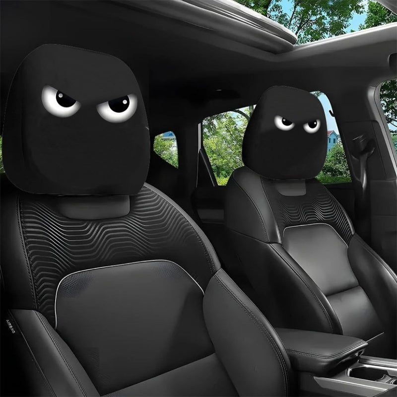 😆 Funny Cartoon Car Headrest Covers – 2PCS Universal Fit 🚗