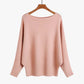 Women's Boat Neck Dolman Sleeve Ribbed Knitted Sweaters