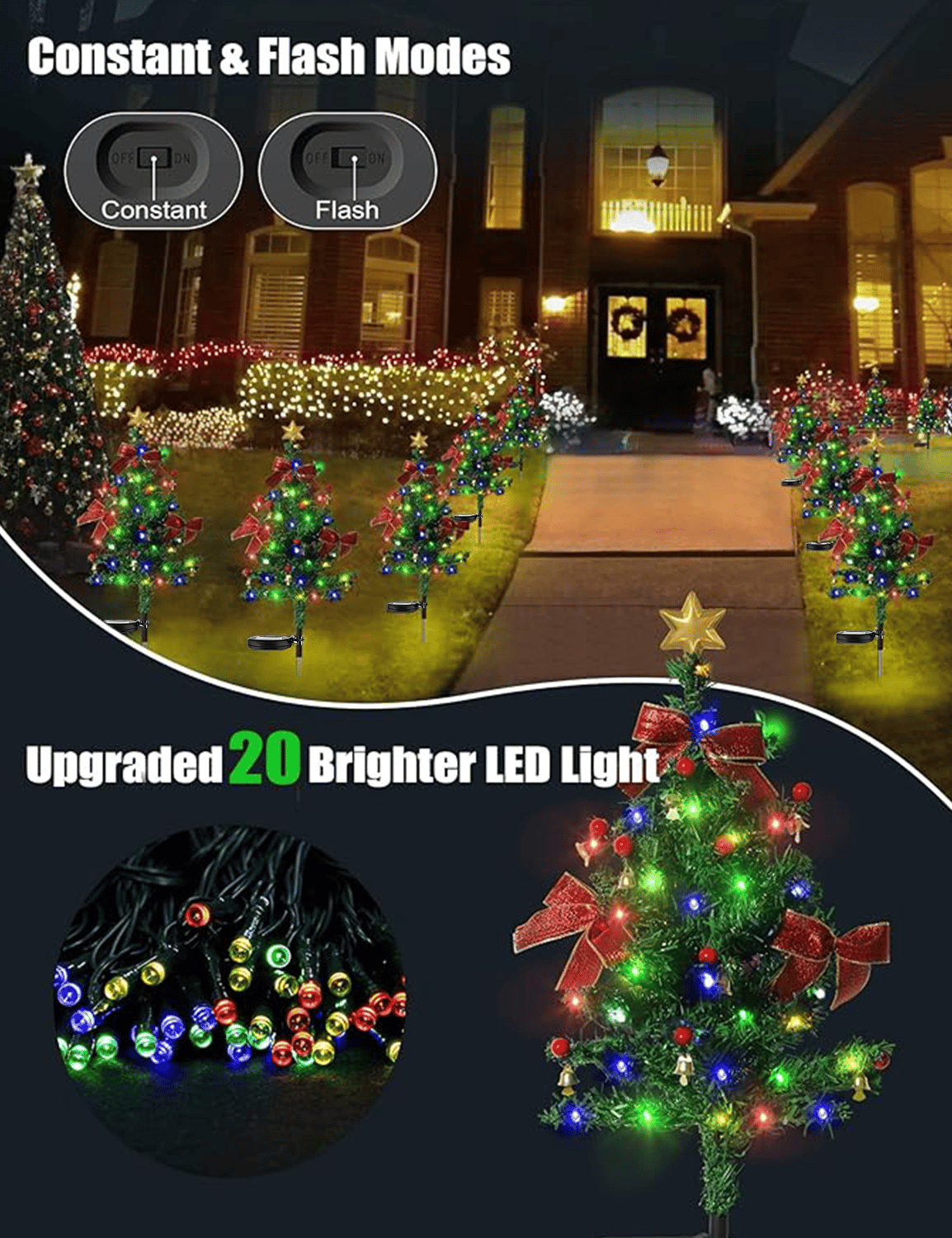🎄✨Solar Christmas Trees Lights Outdoor Decoration Waterproof
