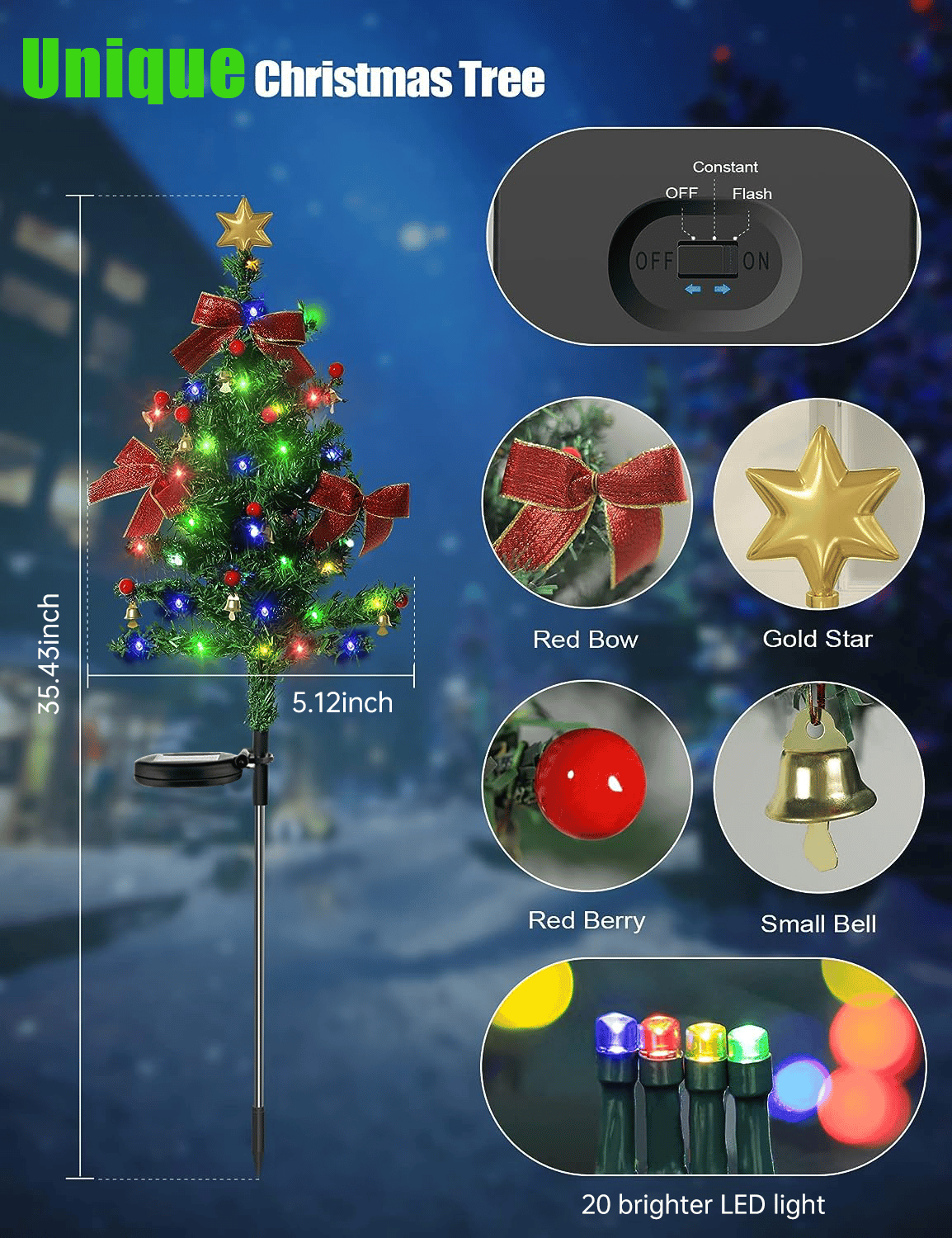 🎄✨Solar Christmas Trees Lights Outdoor Decoration Waterproof