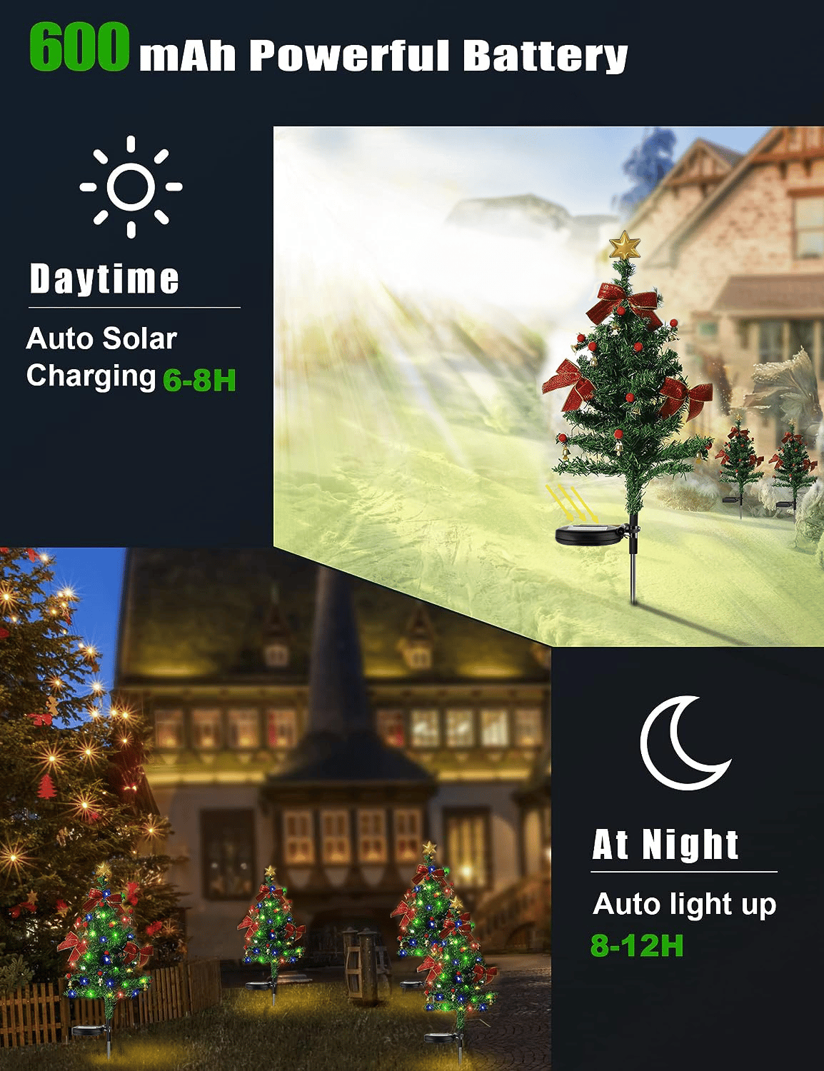 🎄✨Solar Christmas Trees Lights Outdoor Decoration Waterproof