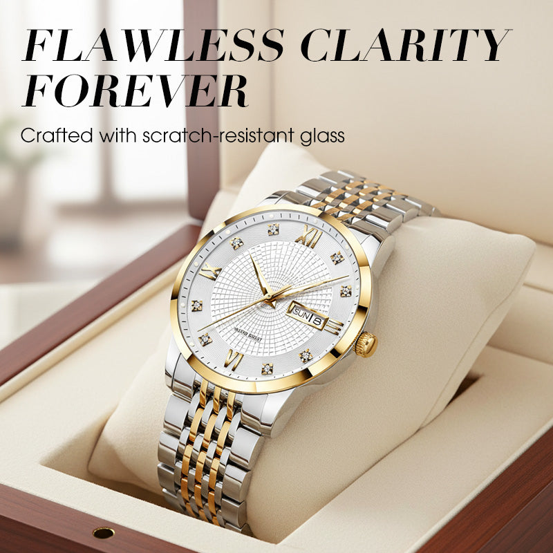 💥Men's Stainless Steel Waterproof Business Watch