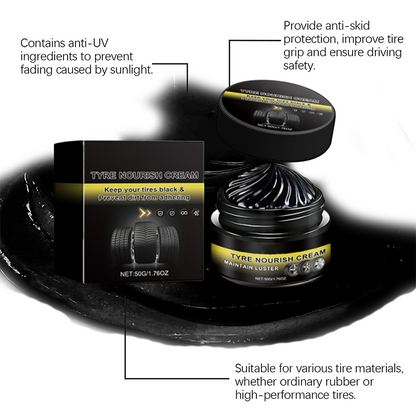 ✨ Tire wax – Restores black gloss, blocks UV, repels dirt. Easy & quick!🚗