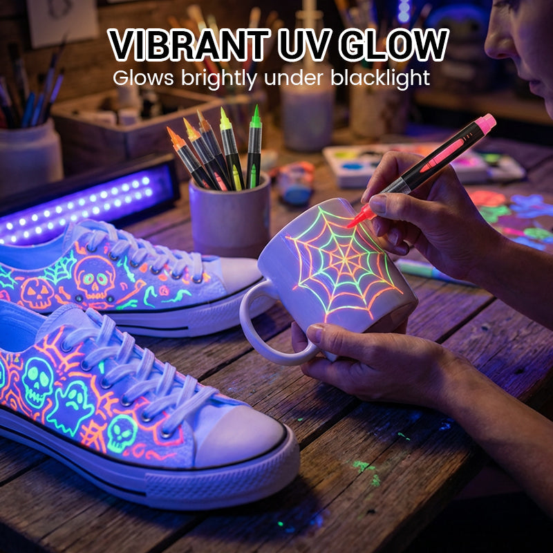 8-Color UV Glow Face & Body Paint Markers