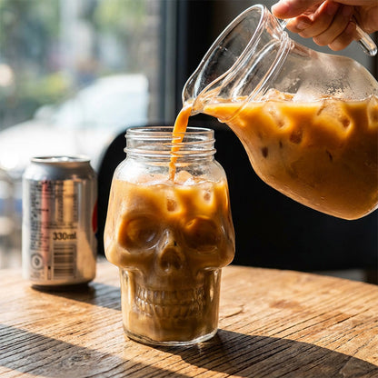 Skull Shaped Beverage Bottle with Lid