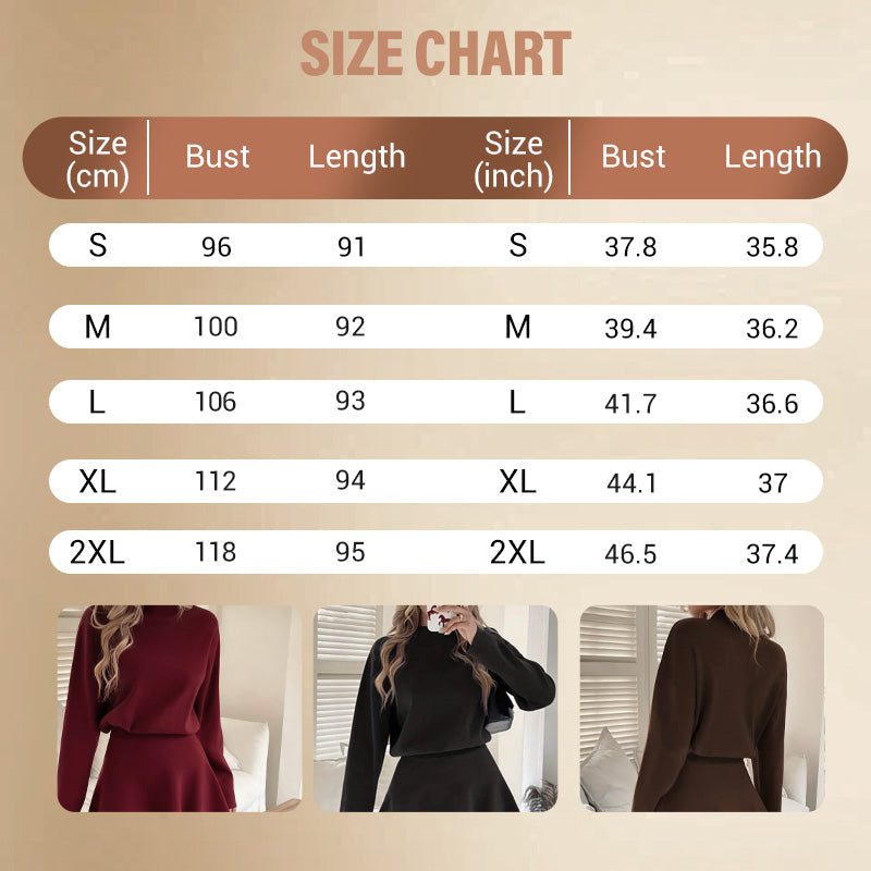 ✨🌸Women's Mock Neck Knit A-Line Mini Dress👗