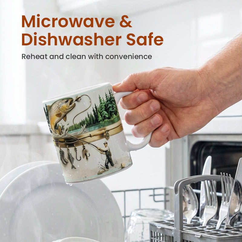 Ceramic Fishing Themed Coffee Mug