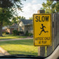 Slow Autistic Child At Play Warning Sign