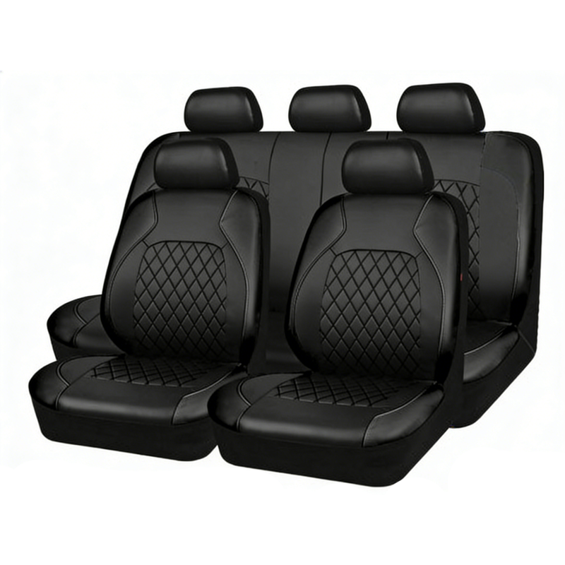 🚗9-Piece Universal Fit Leather Car Seat Cover Set
