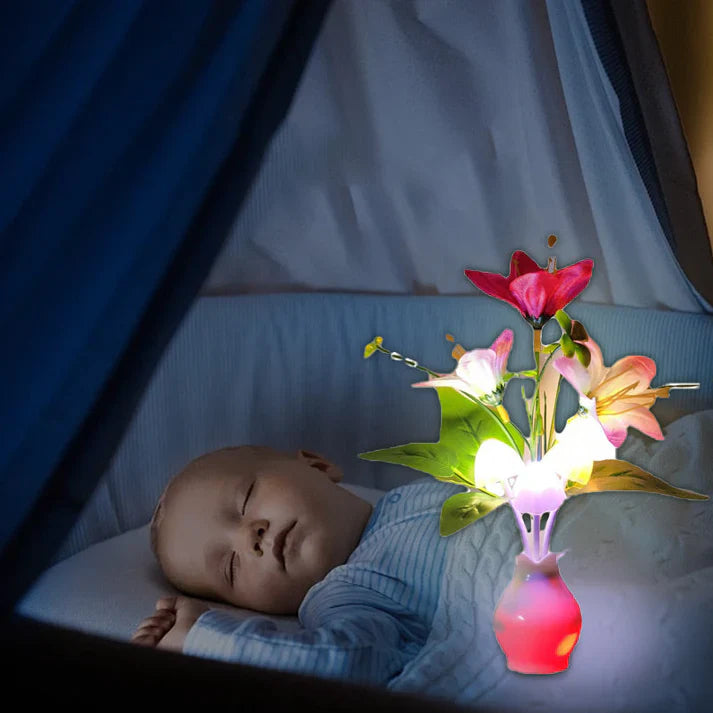 LED Nightlights In The Form Of Simulated Flowers With Intelligent Control For The Bedroom