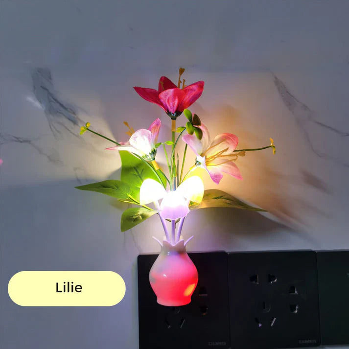LED Nightlights In The Form Of Simulated Flowers With Intelligent Control For The Bedroom