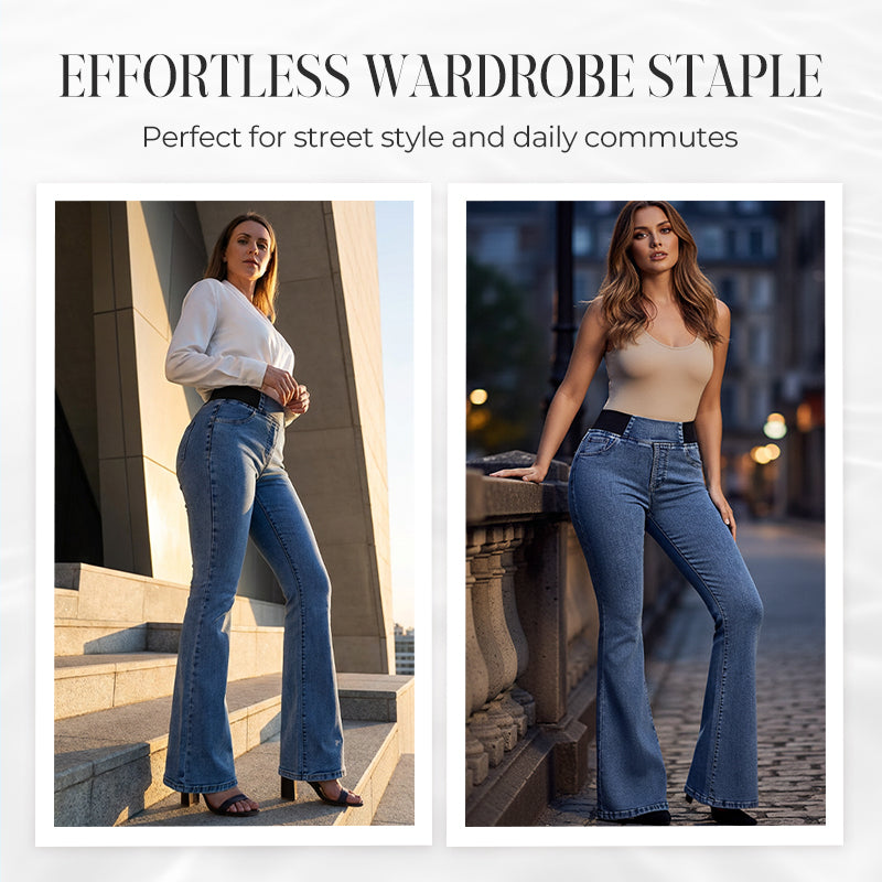 👖 Women's High-Waist Stretch Flare Denim Jeans