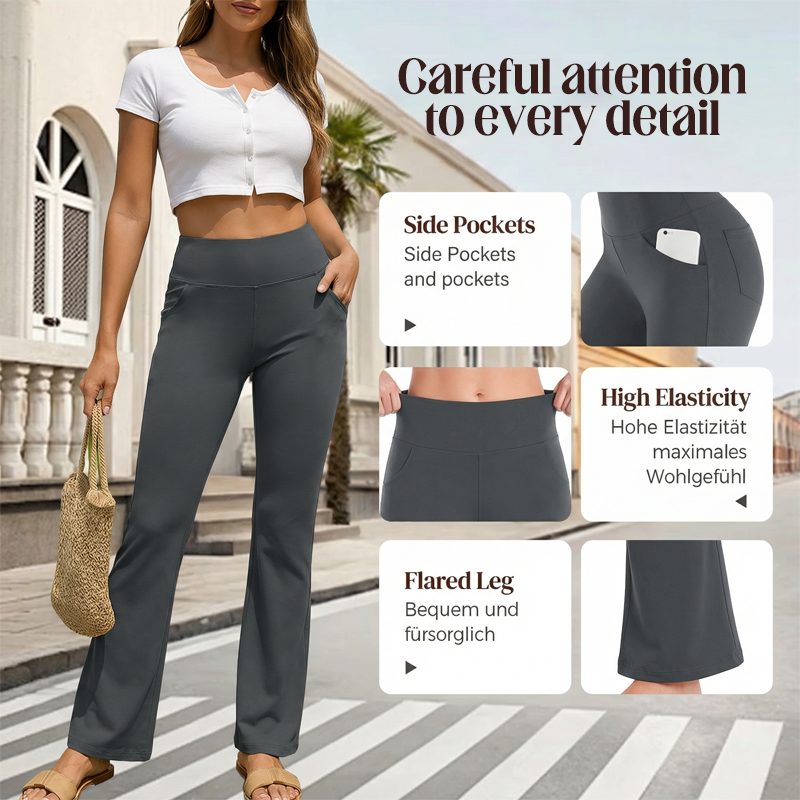 Women's High Waisted Stretchy Flare Pants