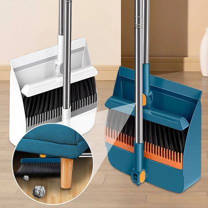 💝Stand-Up Dustpan Set with 180° Rotating Broom