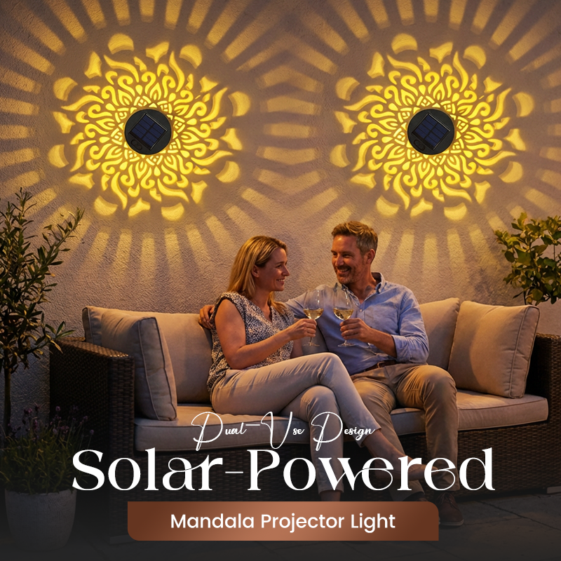 Solar-Powered Mandala Projector Light