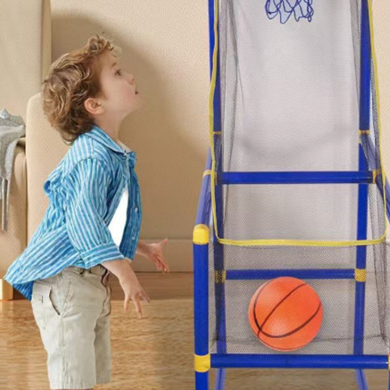 🏀🎯Kids‘ Indoor Basketball Arcade Game – Auto ball return, sturdy & safe. 4 balls + pump included. Quick setup, endless fun! 🧒💨