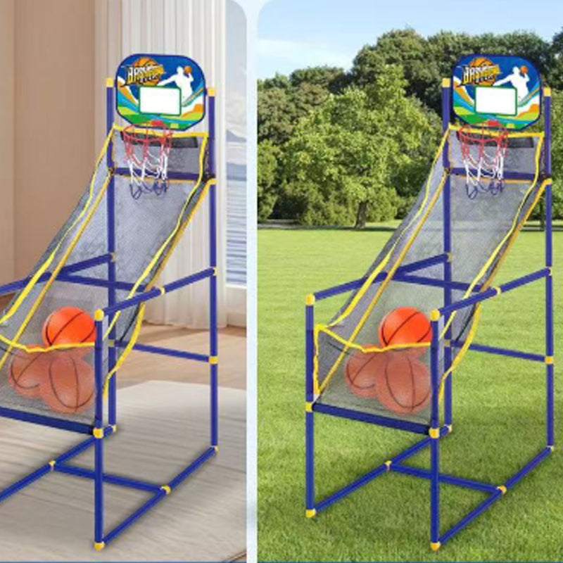 🏀🎯Kids‘ Indoor Basketball Arcade Game – Auto ball return, sturdy & safe. 4 balls + pump included. Quick setup, endless fun! 🧒💨