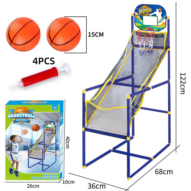 🏀🎯Kids‘ Indoor Basketball Arcade Game – Auto ball return, sturdy & safe. 4 balls + pump included. Quick setup, endless fun! 🧒💨