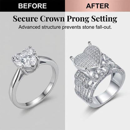 Sparkling Heart-Shaped Ring for Women