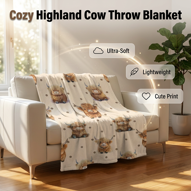 🔥 Ultra‑Soft Printed Flannel Throw Blanket