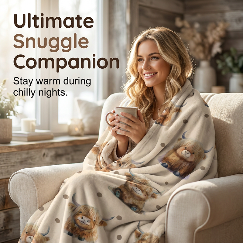 🔥 Ultra‑Soft Printed Flannel Throw Blanket