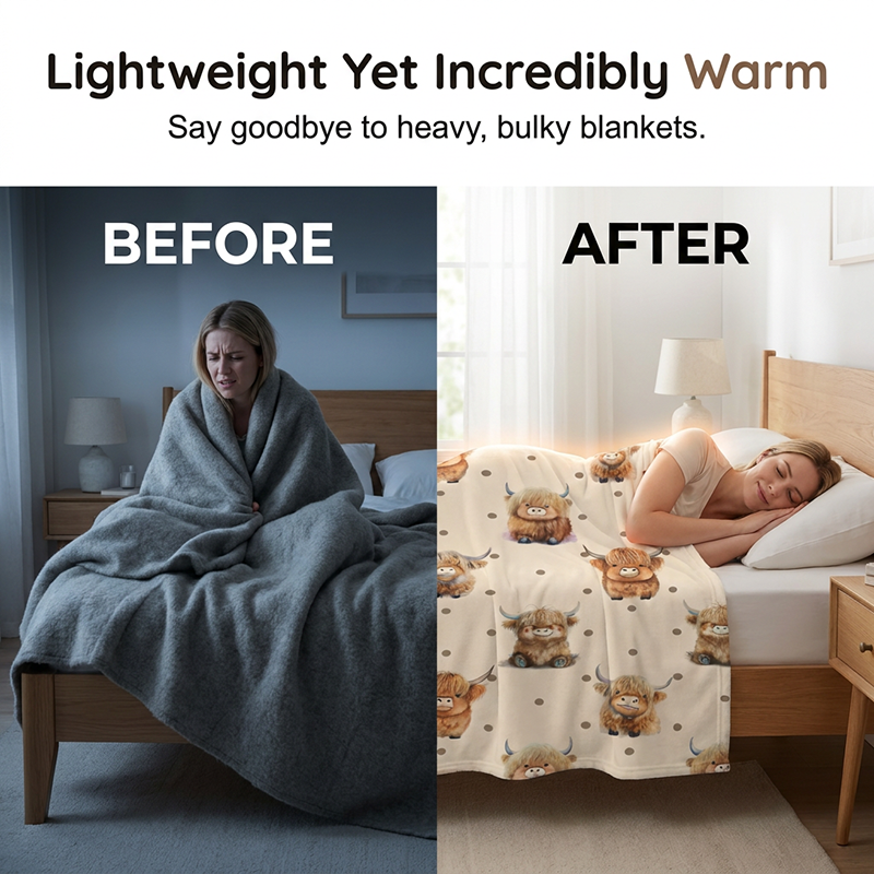 🔥 Ultra‑Soft Printed Flannel Throw Blanket