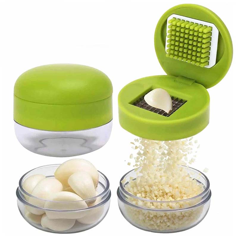 Mini Garlic Chopper and Press with Container