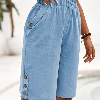 👖New Arrival❣️Women's Casual Comfortable Elastic Waist Capri Pants