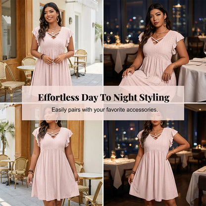 💥Women’s Solid Color Textured Knit Dress