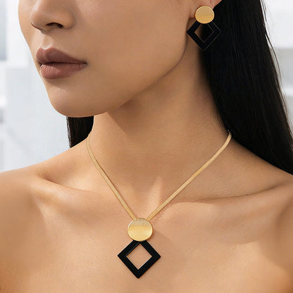 ✨ Modern Geometric Jewelry Set – Gold-Plated, Lightweight, Chic 🔶