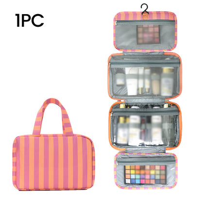 Striped Hanging Travel Toiletry Bag