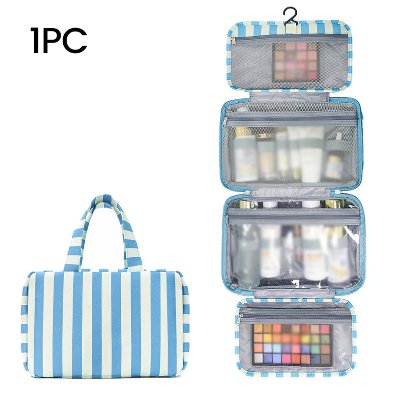 Striped Hanging Travel Toiletry Bag