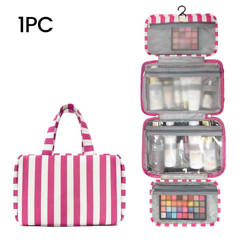 Striped Hanging Travel Toiletry Bag