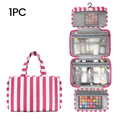 Striped Hanging Travel Toiletry Bag