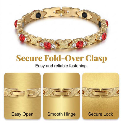 Fashionable Magnetic Bracelet with Rhinestones