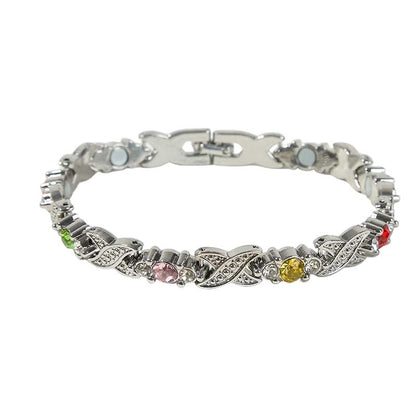 Fashionable Magnetic Bracelet with Rhinestones