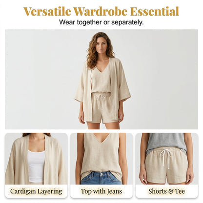 Women's Casual 3-Piece Lounge Set with Cardigan