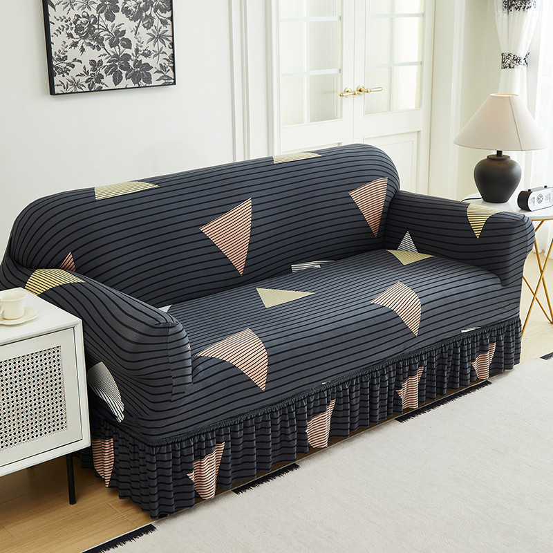 🛋️High-Stretch Sofa Slipcover – Ruffled Hem & Full Protection