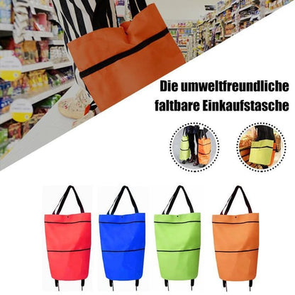 🔥2-in-1 Foldable Shopping Cart