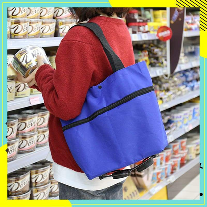🔥2-in-1 Foldable Shopping Cart