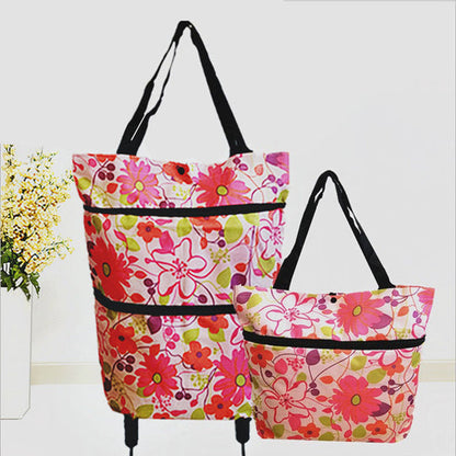 🔥2-in-1 Foldable Shopping Cart
