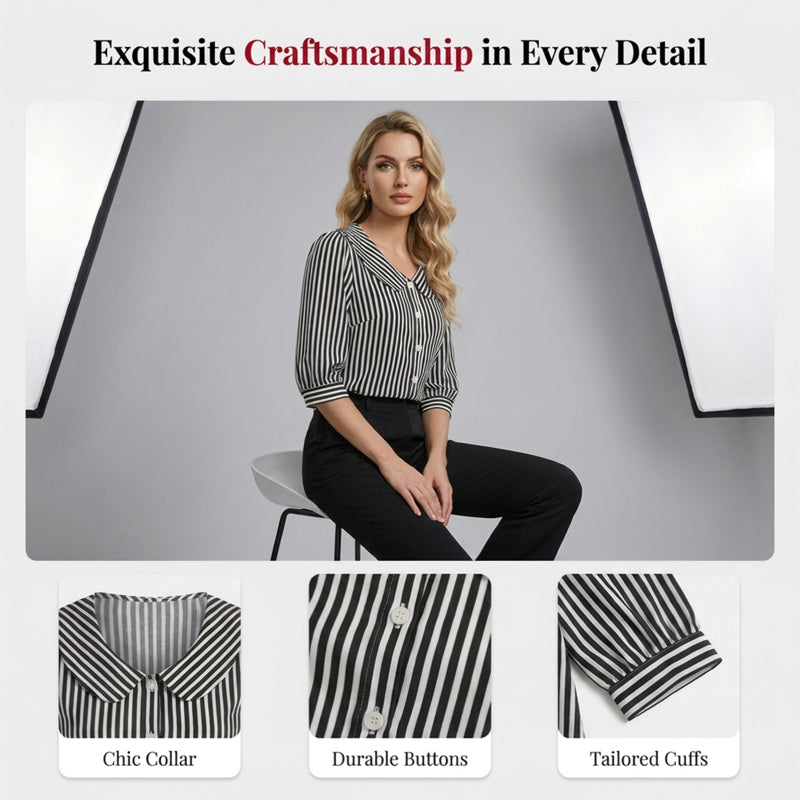 🔥New Arrivals & Special Offers-Summer Commuter Striped Button-Down Shirt