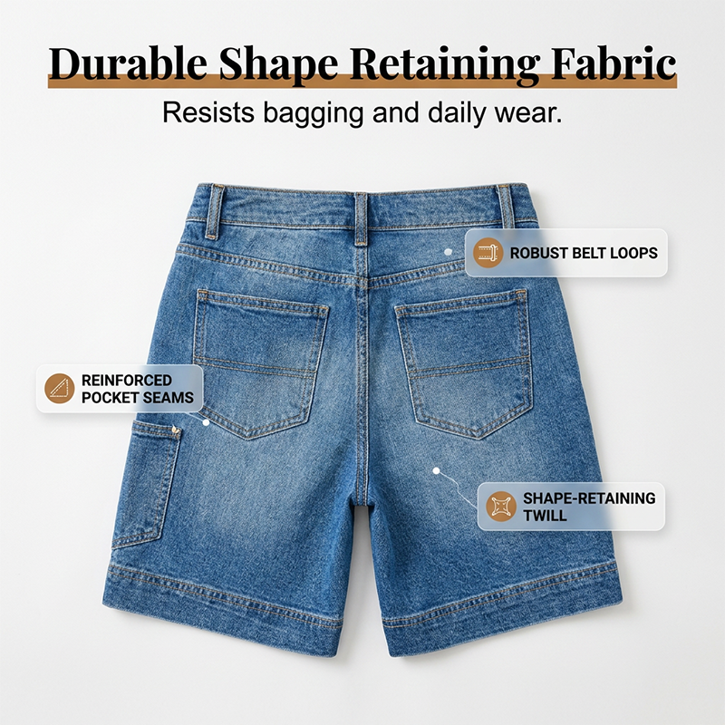 Women's Mid-Rise Bermuda Denim Shorts with Pockets