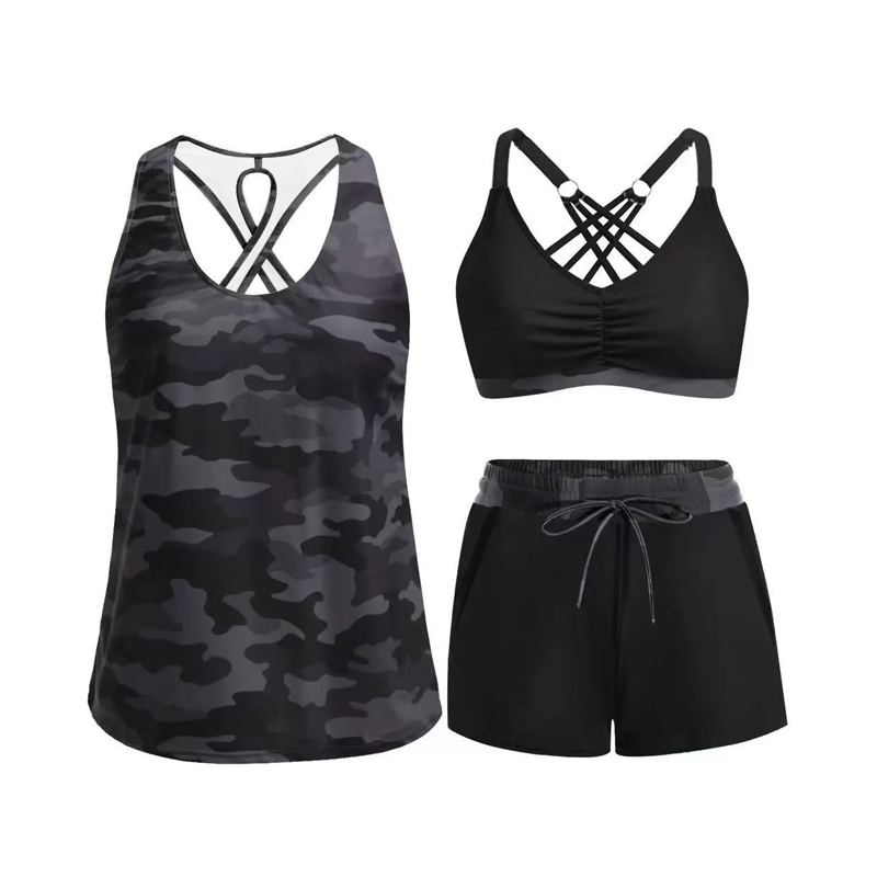 ✨Women's 3-Piece Swimsuit Tankini Set with Shorts