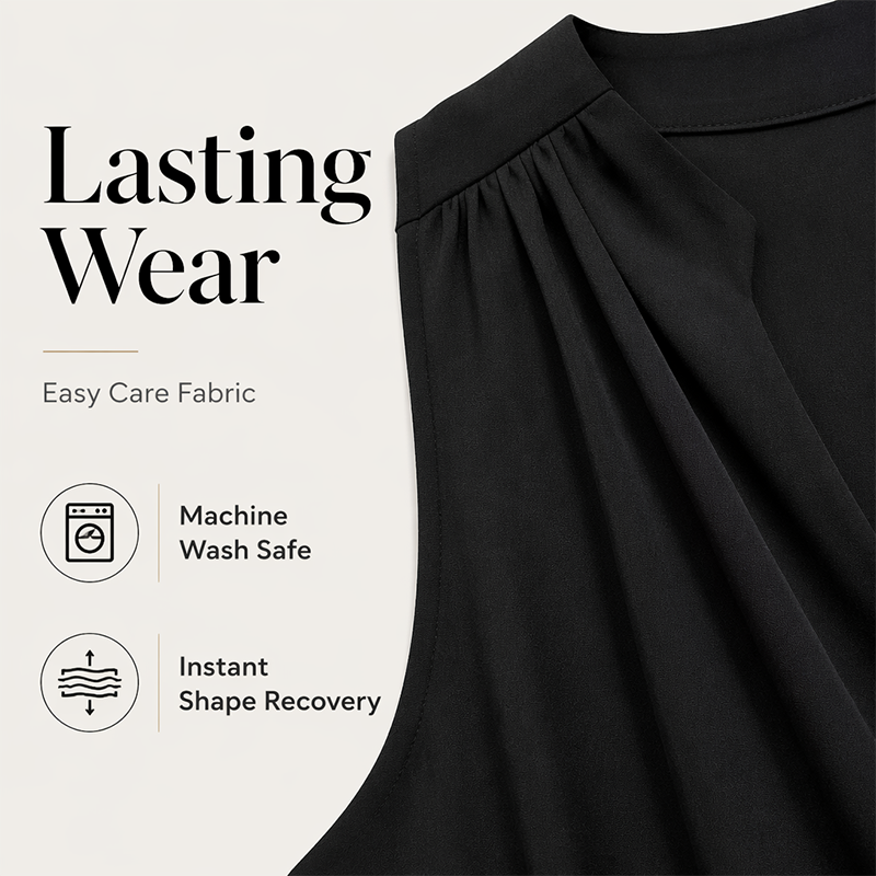 🌿Pleated V-Neck Dress – Lightweight fabric & effortless elegance – Elevate your everyday look.