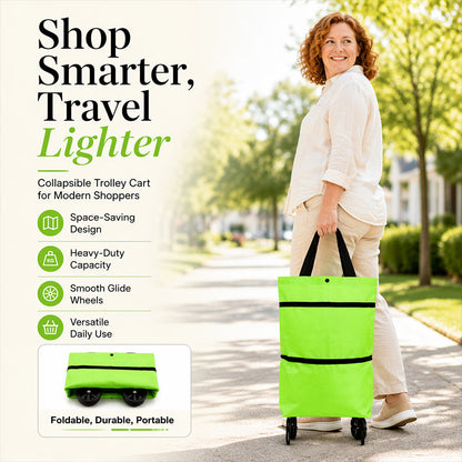 🔥2-in-1 Foldable Shopping Cart