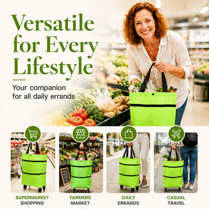🔥2-in-1 Foldable Shopping Cart