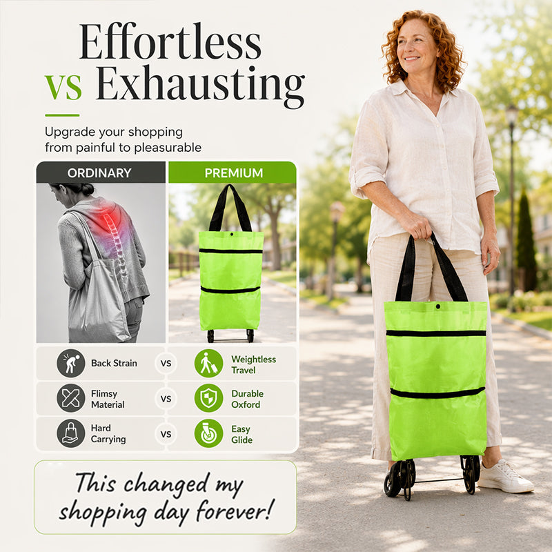 🔥2-in-1 Foldable Shopping Cart