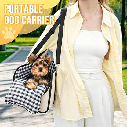 🐶Secure Travel Pet Booster – Portable Dog Car Seat Booster, Safety Harness Included Soft Padded Pet Travel Carrier for Small & Medium Dogs
